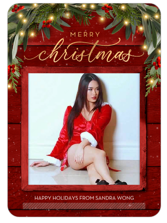Sandra Wong Rustic Foil Christmas Card